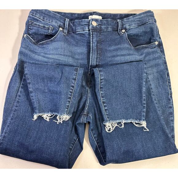 Good American Women's Frayed Raw Hem Good Legs Skinny Jeans Size 16 - Picture 10 of 16